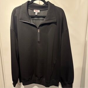 NWOT Classic Black Half-Zip Women's Sweatshirt with pockets - so soft